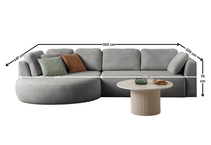 Atelier Del Sofa Venezia Left - Gris